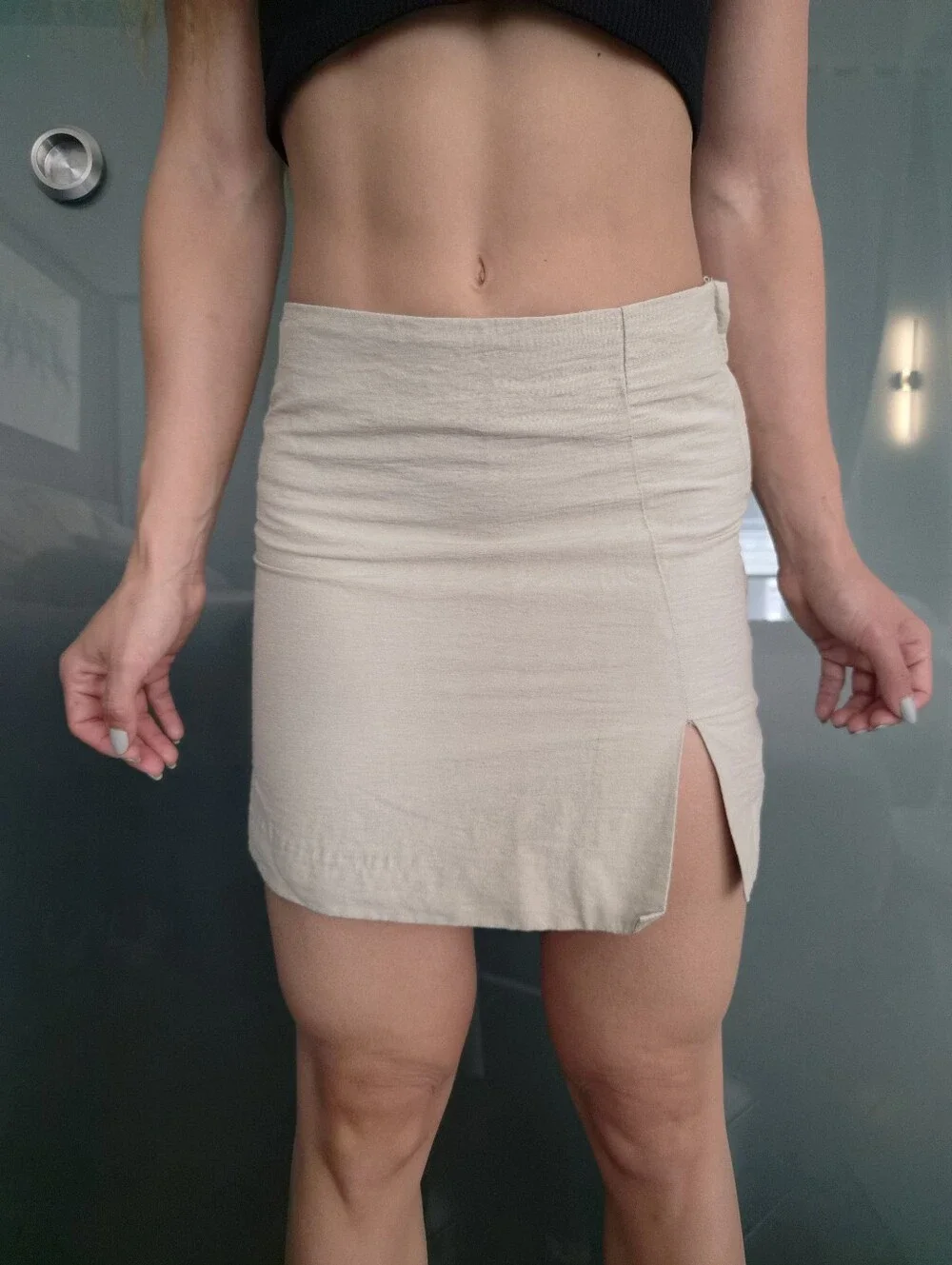 H&M Beige Mini Skirt